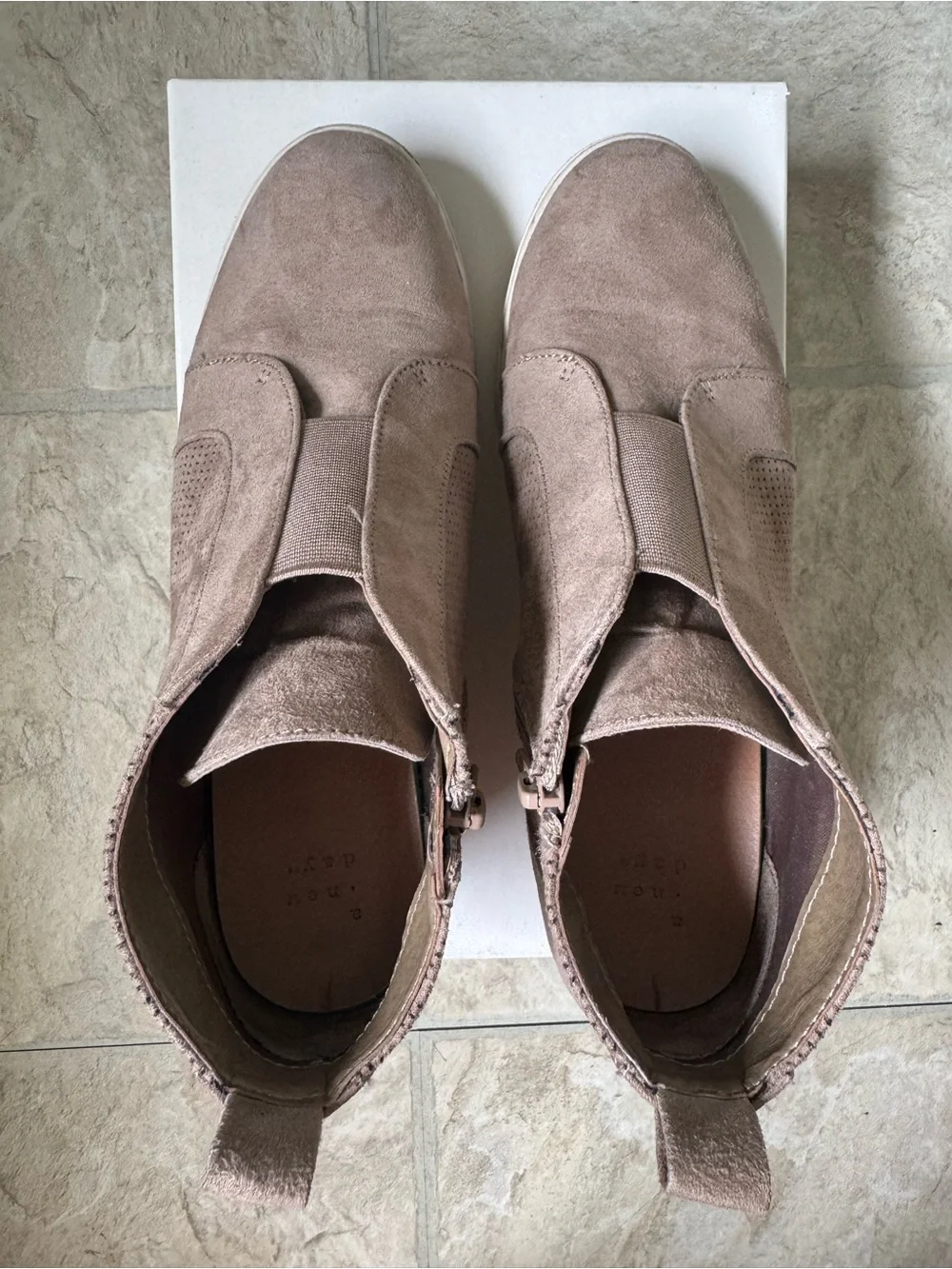 a new day Taupe Wedge Sneaker Booties